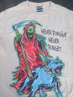 Broken Promises "Never Forgive Never Forget" Graphic Tee - Red & Blue